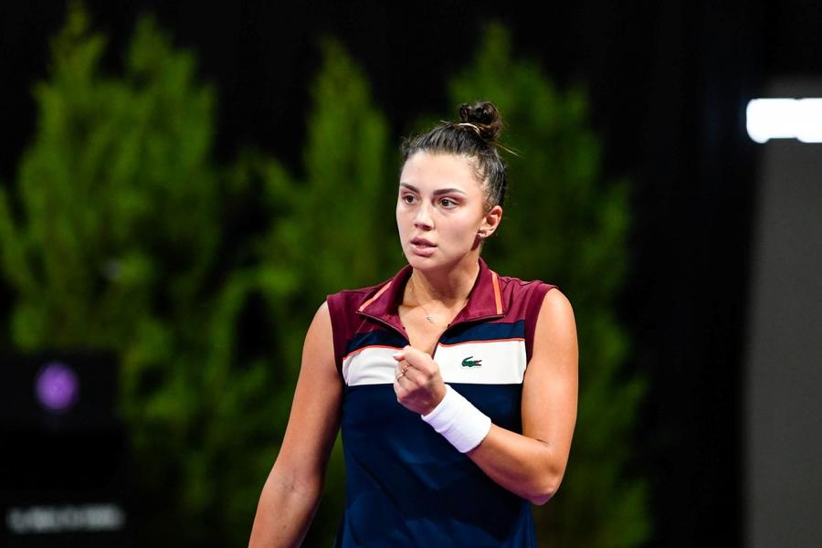 Jaqueline Cristian sărbătorind un punct Foto Imago Gabriela Ruse deschide duelul România-Serbia din playoff » Adversară îi va fi adolescenta Mia Ristic