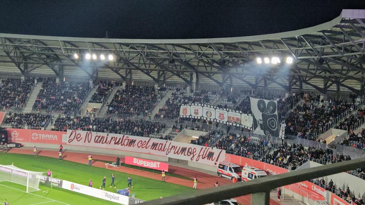 Scenografia fanilor lui Hermannstadt la meciul cu FCSB