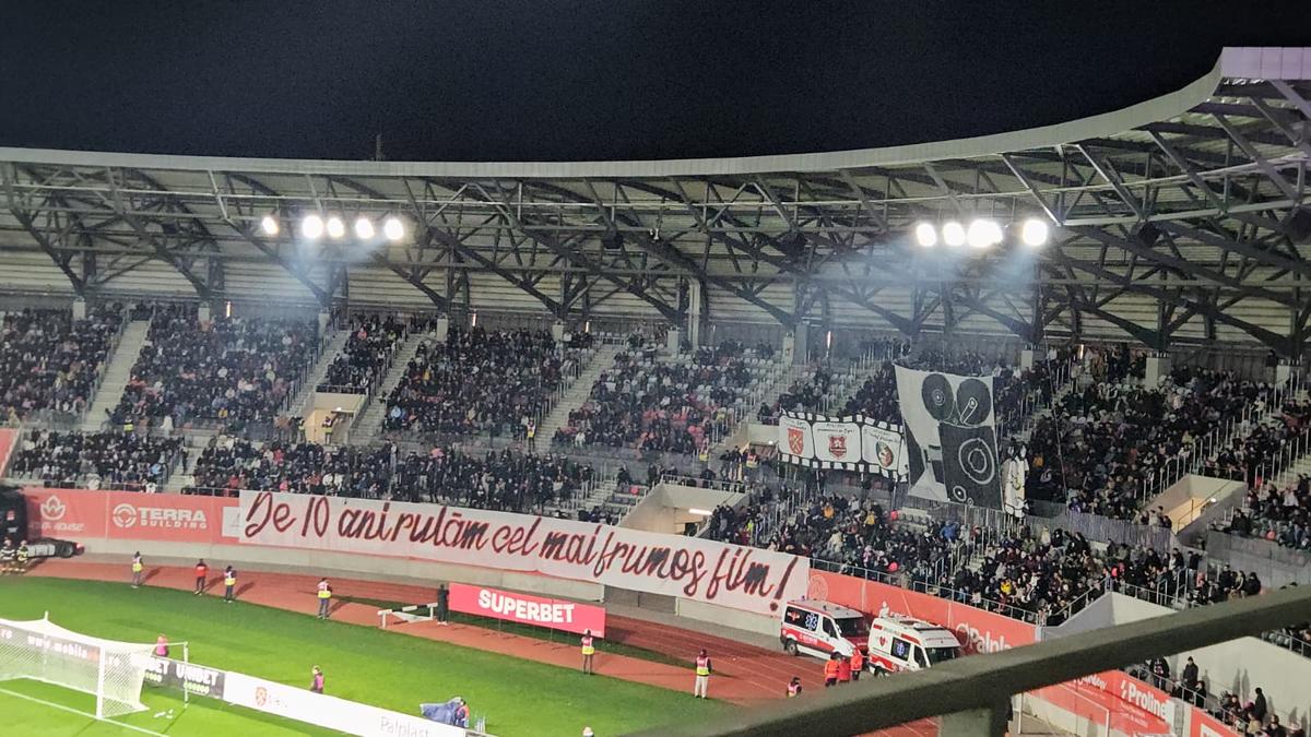 Scenografia fanilor lui Hermannstadt la meciul cu FCSB