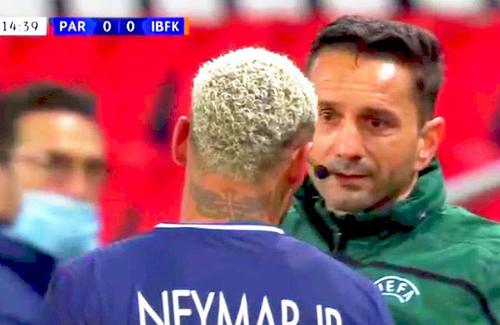 Sebastian Colțescu, discutând cu Neymar Jr. // foto: captură @ DigiSport