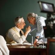 Adam Driver și regizorul Michael Mann în timpul filmărilor Foto Imago