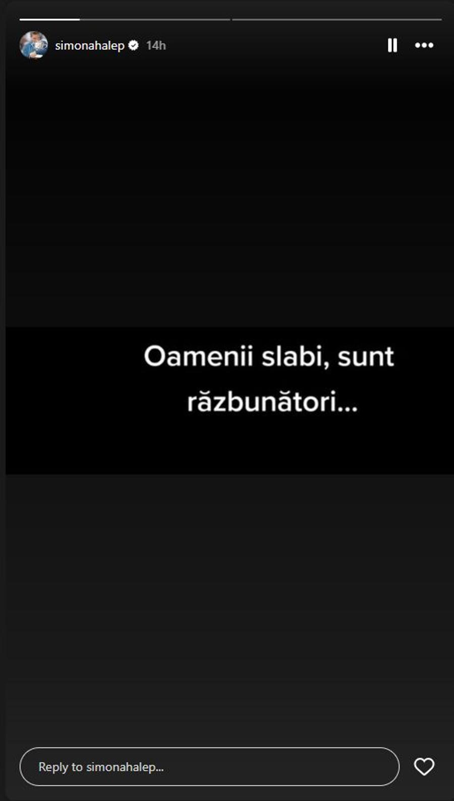 Sursă foto: Instagram Mesajul postat în miez de noapte de Simona Halep după ce mai multe jucătoare i-au blocat revenirea în top: „Oamenii slabi sunt răzbunători...”