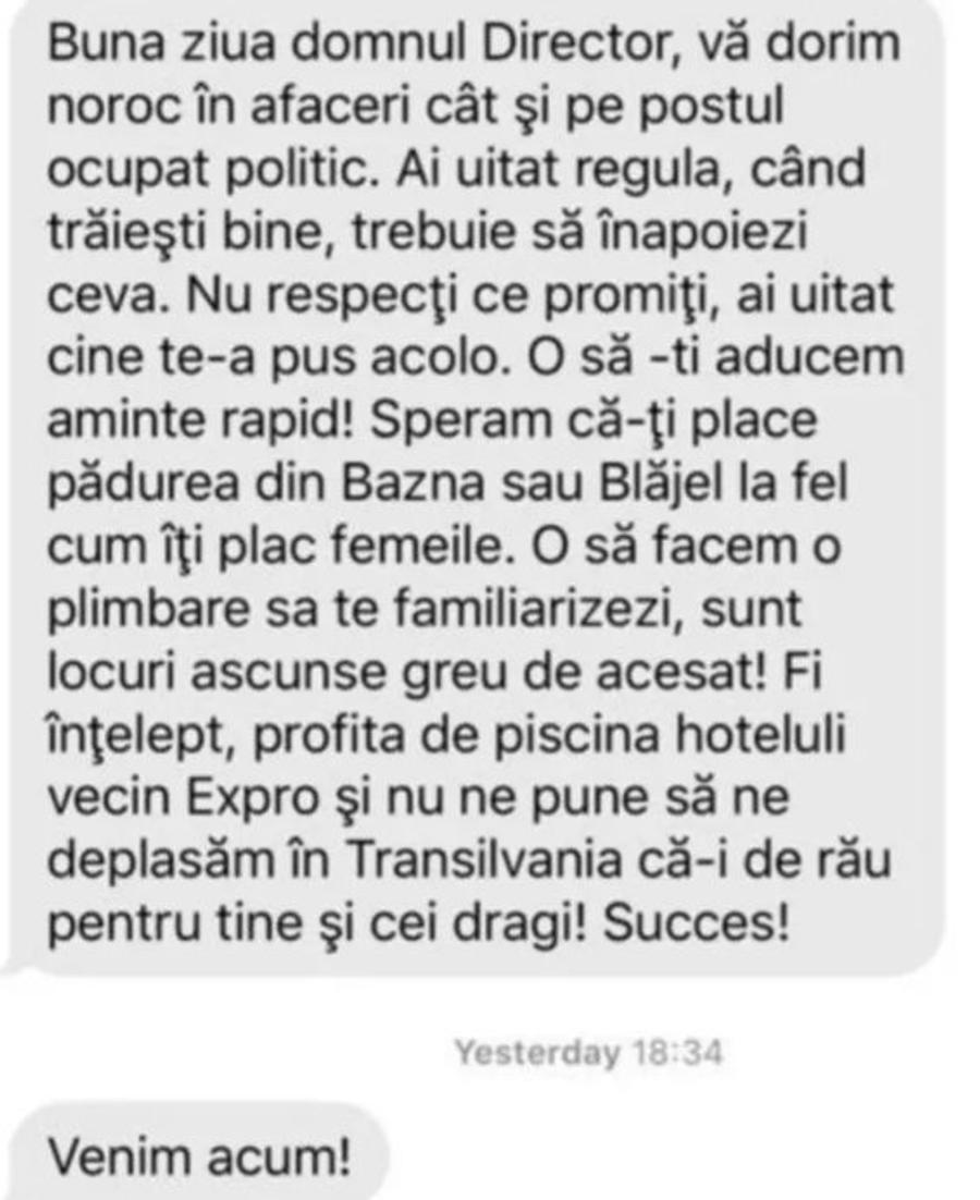 SMS-ul trimis de Horațiu Potra directorului Romgaz Horațiu Potra, mercenarul din Legiunea Străină săltat de polițiști, promitea acum 6 luni renașterea unui club de tradiție din România: „Voi readuce echipa în top!” » A pierdut primăria la 200 de voturi!