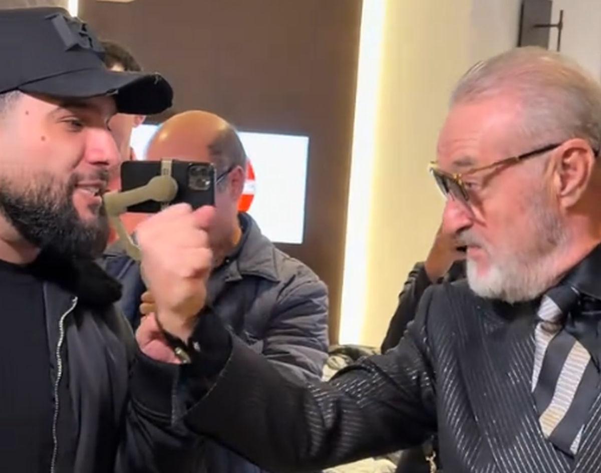 Gigi Becali a dat nas în nas cu manelistul Tzancă Uraganu