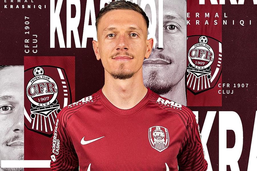 Ermal Krasniqi // sursă foto: Facebook CFR Cluj CFR Cluj a anunțat transferul viitorului adversar al României în preliminariile EURO