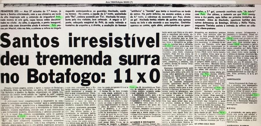 Reușitele lui Pele în meciul Botafogo Ribeirao Preto, 11-0 Cum a ajuns Pele golgheter