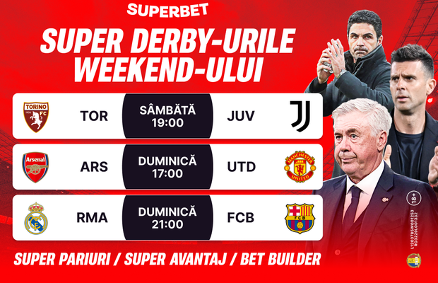 Weekend-ul Super Derby-urilor! Cum arată cotele Superbet