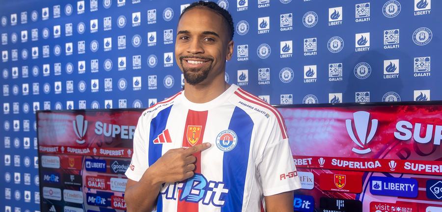 Bruno Paz a fost prezentat la Oțelul Galați // foto: Facebook Transfer în play-off: internaționalul crescut de Sporting a semnat în Superliga