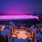 Stadionul lui Birmingham FC a iluminat orașul în roz / foto: X Birmingham City FC
