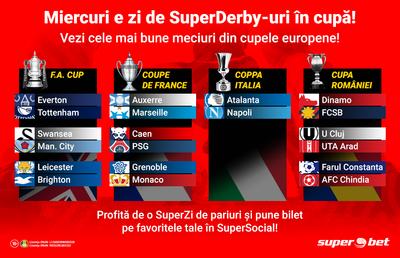 S-a dat startul la SuperDerby-uri în cupă! Favoritele tale merită un pariu!