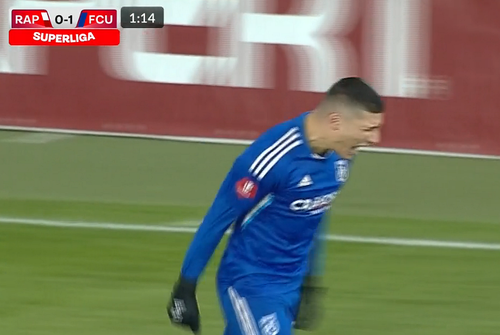 Rapid - FCU Craiova | În secunda 45, Juan Bauza (26 de ani, mijlocaș ofensiv) a marcat cel mai rapid gol din acest sezon.