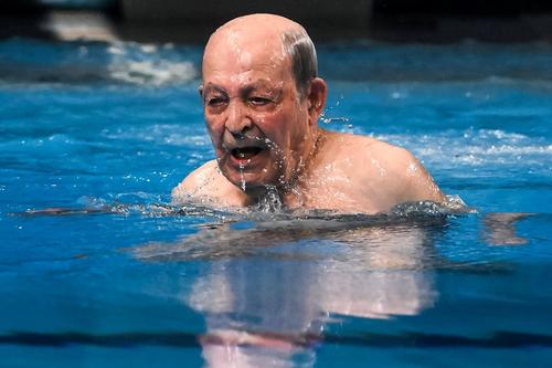 Taghi Askar după săritura la Campionatele Mondiale de natație de la Doha Foto: Imago