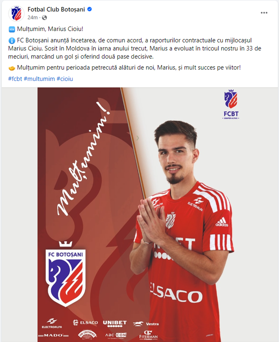 Plecare de ultimă oră de la echipa care speră să evite retrogradarea directă din Liga 1