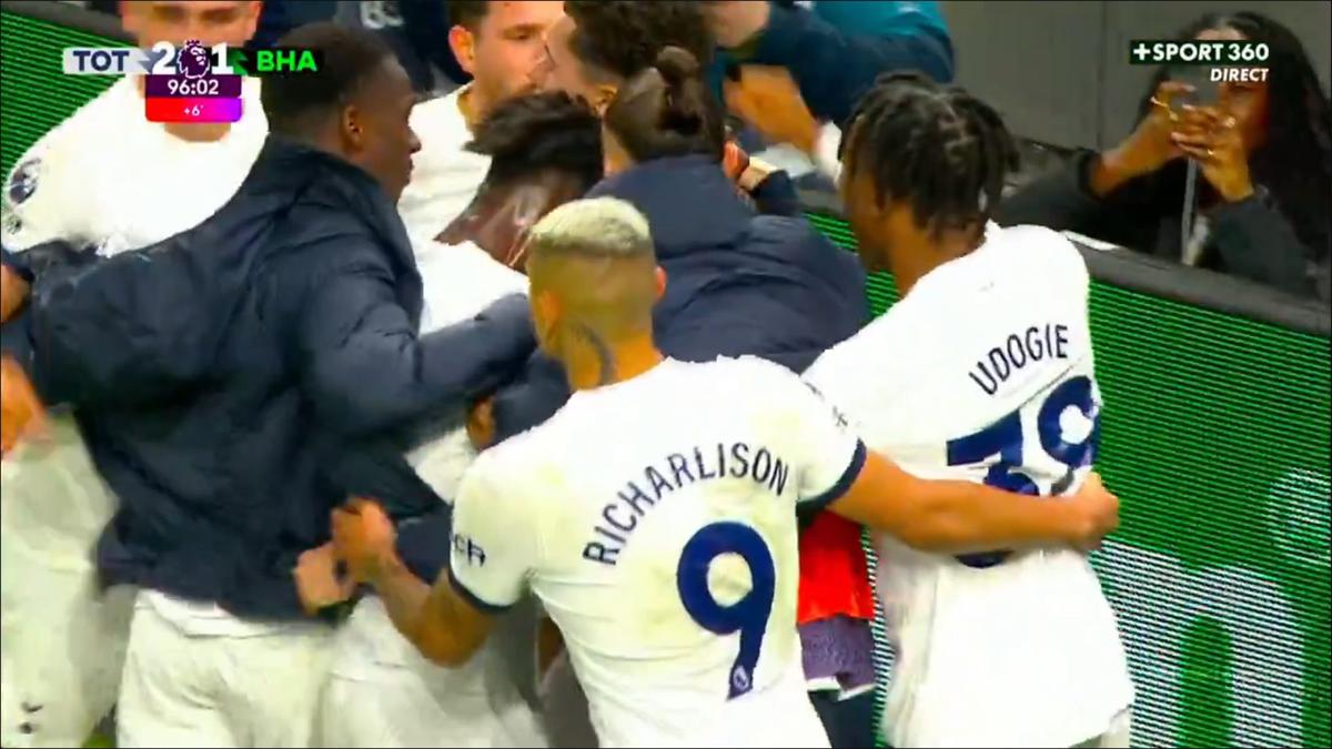 FOTO Radu Drăgușin, explozie de bucurie după Tottenham - Brighton 2-1