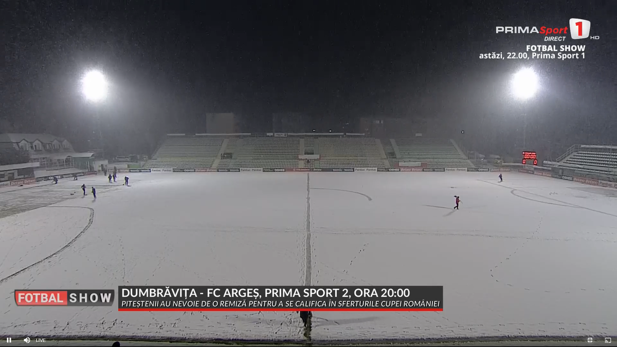 Gazonul plin de zăpadă, înainte de Dumbrăvița - Argeș