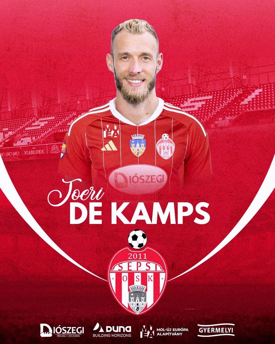 Sepsi l-a prezentat oficial pe Joeri de Kamps / Foto: Facebook Sepsi Sepsi atacă revenirea în Superliga cu un mijlocaș crescut de Ajax » A fost prezentat chiar de ziua lui