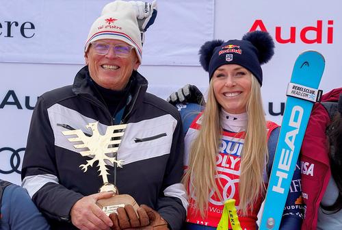 Lindsey Vonn alături de tatăl ei, în decembrie 2025 // foto: Guliver/gettyimages