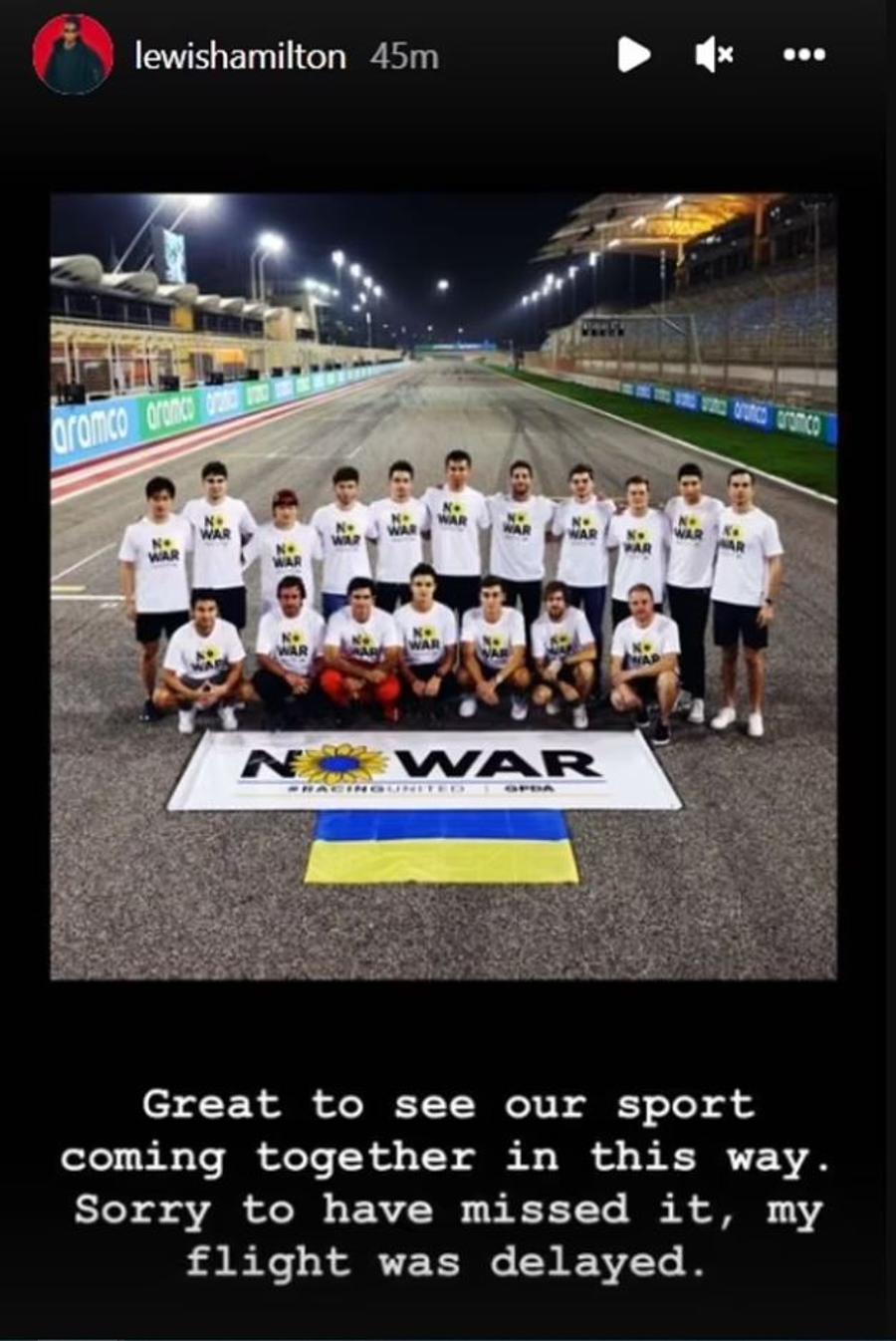 Foto: Instagram @lewishamilton Formula 1 continuă să-și arate sprijinul pentru Ucraina » Mesajul piloților + Casca specială a lui Sebastian Vettel