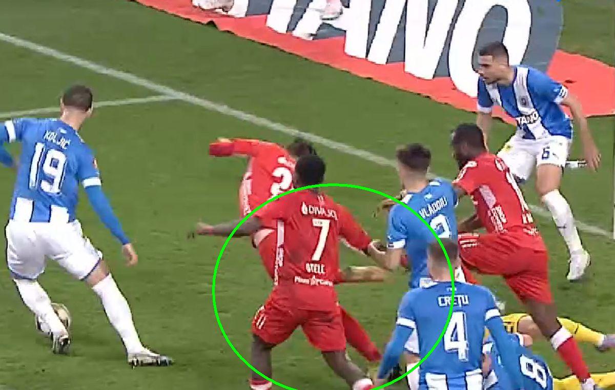 UTA a cerut penalty în prelungirile meciului cu CS Universitatea Craiova / FOTO: Capturi TV @Digi Sport 1