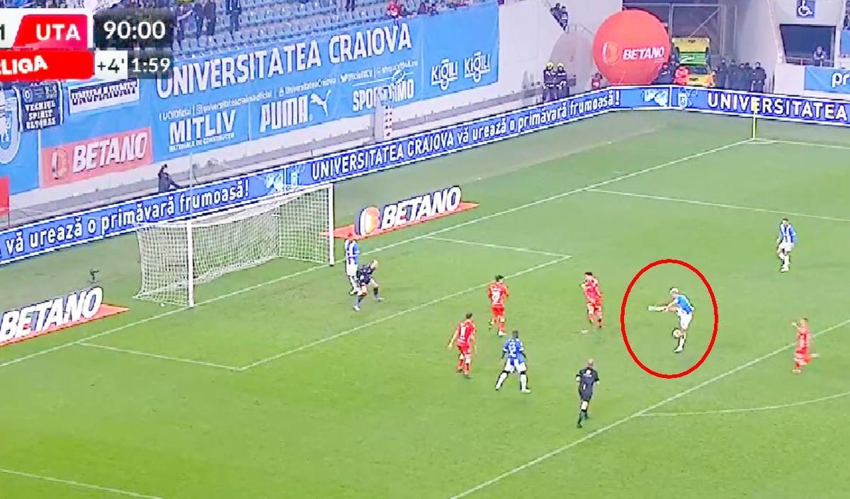 Andrei Ivan s-a făcut de râs în CSU Craiova - UTA / FOTO: Capturi TV @Digi Sport 1