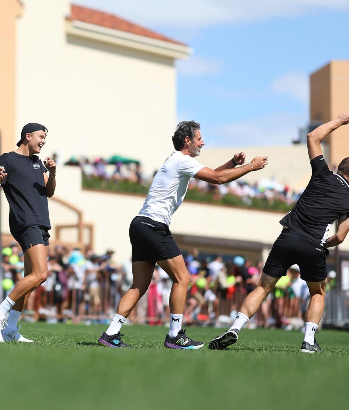 Holger Rune și Patrick Mouratoglou, antrenament fotbal