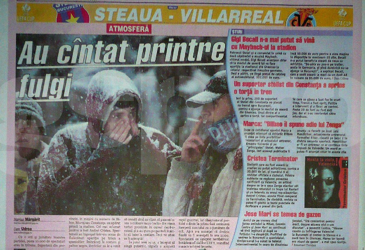 FCSB - Villarreal și zăpada nemiloasă care a amânat meciul din 2005 » Où sont les neiges d'antan?