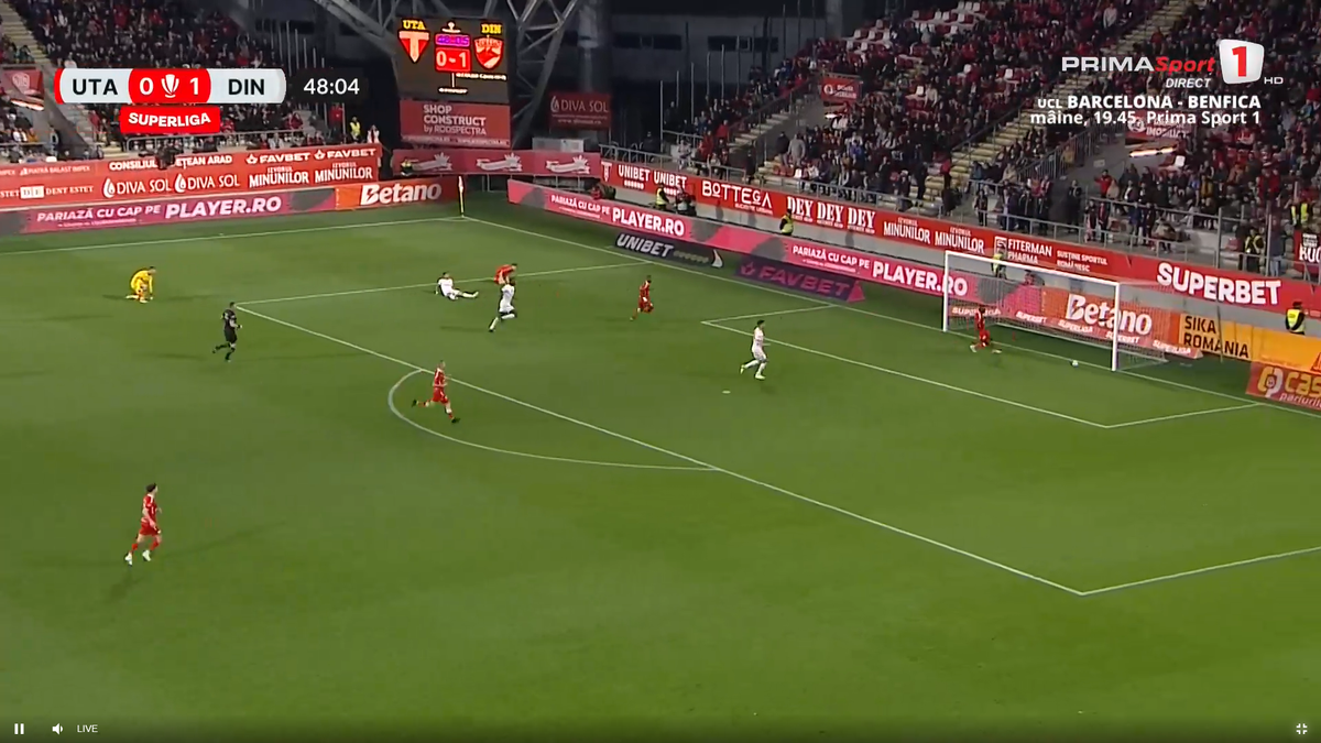 Ratarea lui Milanov în UTA - Dinamo