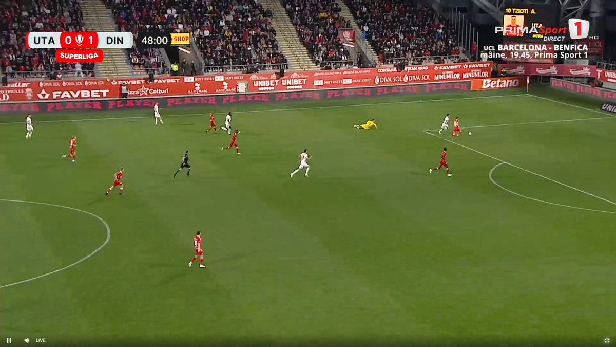 Ratarea lui Milanov în UTA - Dinamo