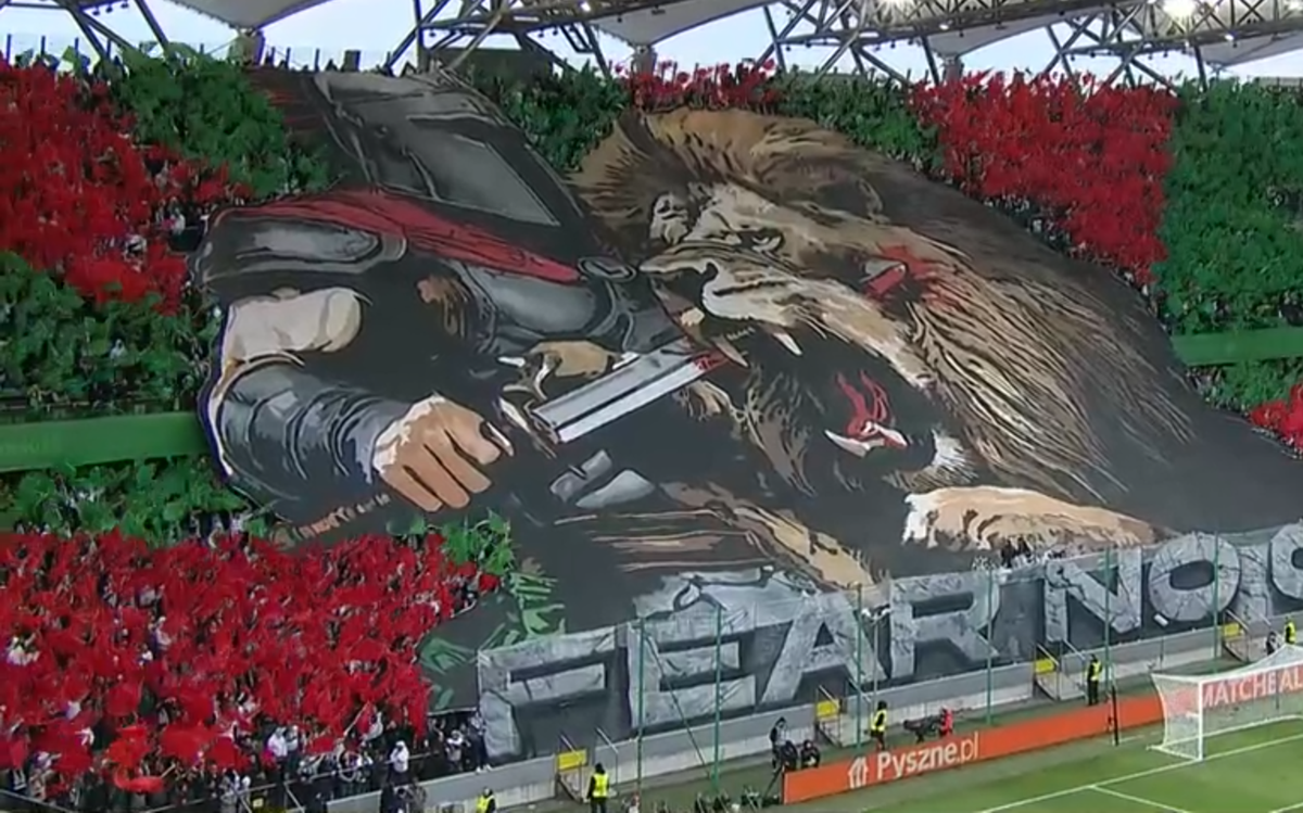Scenografia celor de la Legia Varșovia în meciul cu Chelsea