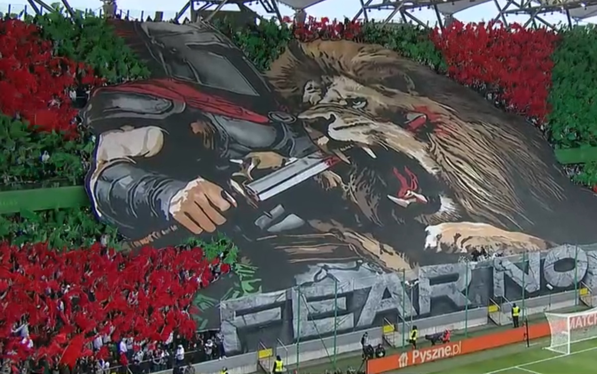 Scenografia celor de la Legia Varșovia în meciul cu Chelsea