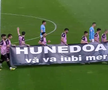 Corvinul Hunedoara, banner special pentru Mircea Lucescu // Captură FOTO: Prima Sport 1