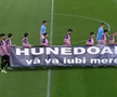 Corvinul Hunedoara, banner special pentru Mircea Lucescu // Captură FOTO: Prima Sport 1