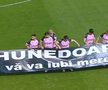 Corvinul Hunedoara, banner special pentru Mircea Lucescu // Captură FOTO: Prima Sport 1