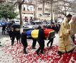 Răzvan Lucescu și soția sa Ana-Maria în cortegiul funerar al lui Mircea Lucescu // foto: Dumitru Angelescu (Libertatea)