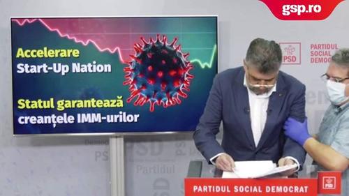 Marcel Ciolacu, președintele interimar al PSD, a trecut prin momente dificile astăzi, în timp ce susținea o conferință de presă despre relansarea economiei românești după criza provocată de coronavirus.