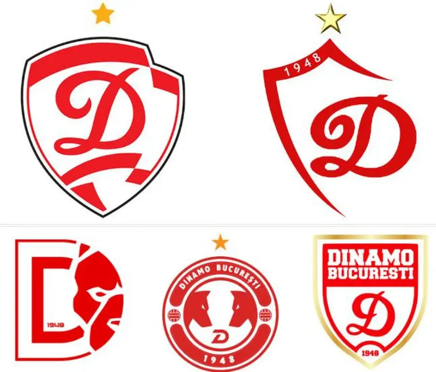 Cele 5 „finaliste” pentru noua siglă a lui Dinamo Preferata fanilor lui Dinamo: o siglă dintre cele 5 s-a detașat clar, după prima zi de votare + Reacția lui Cornel Dinu: „Nu îmi place!”
