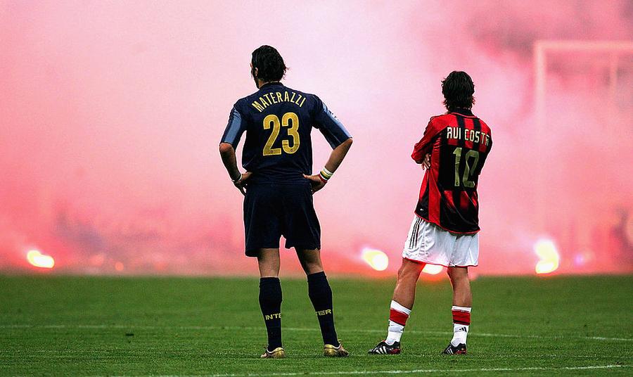 Materazzi și Rui Costa, unul lângă altul, priveau uluiți terenul în flăcări. Nerazzurro copleșitor » Inter a răpus „diavolul” pe San Siro și e cu un pas în finala Ligii Campionilor