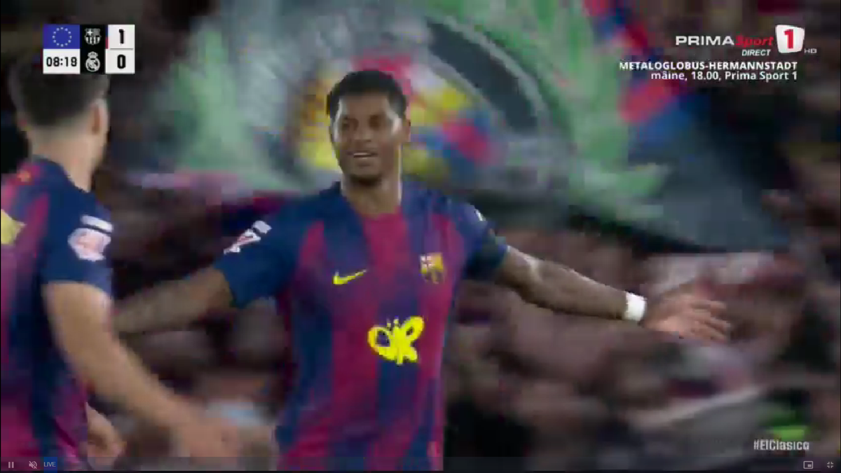 Golul marcat de Marcus Rashford în Barcelona - Real Madrid