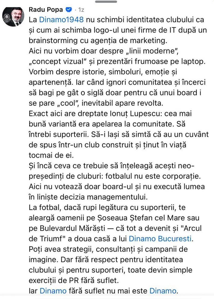 Radu Popa s-a luat de Andrei Nicolescu în secțiunea de comentarii a Facebook-ului Gazetei Sporturilor Nicolescu l-a luat la discuții, la o zi după atacul dezlănțuit: „Acești neo-președinți...”