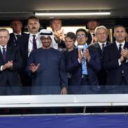 În primul rând, de la stânga la dreapta: Ceferin, Erdogan, Sheikh Mohamed bin Zayed al-Nahyan și Sheikh Mansour / FOTO: Getty