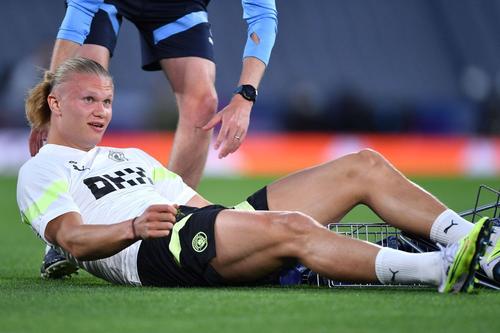 Erling Haaland (22 de ani), golgeterul lui Manchester City, le-a dat emoții „cetățenilor” cu o seară înainte de finala Champions League, cu Inter/ foto: Imago Images