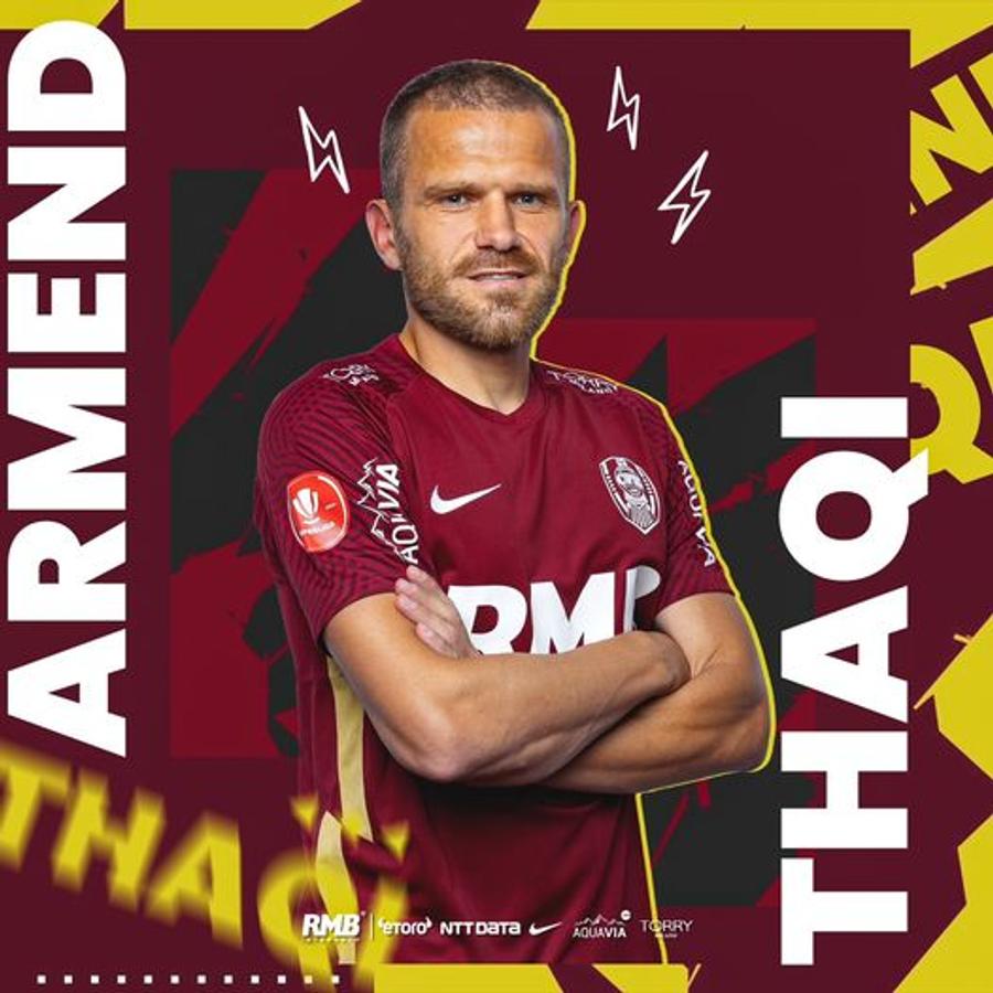 Armend Thaqi, anunțat oficial de CFR Cluj „Bine ai venit” » Transfer oficial la CFR. Dan Petrescu a adus un jucător care a marcat în poarta clujenilor în Europa