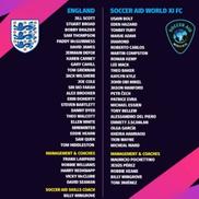 Loturile celor două echipe la Soccer Aid