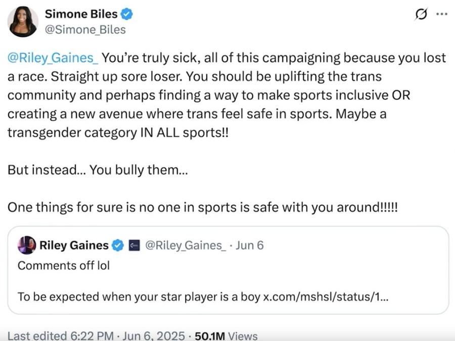 Simone Biles, prinsă într-o dispută verbală violentă: „Ești cu adevărat bolnavă!”