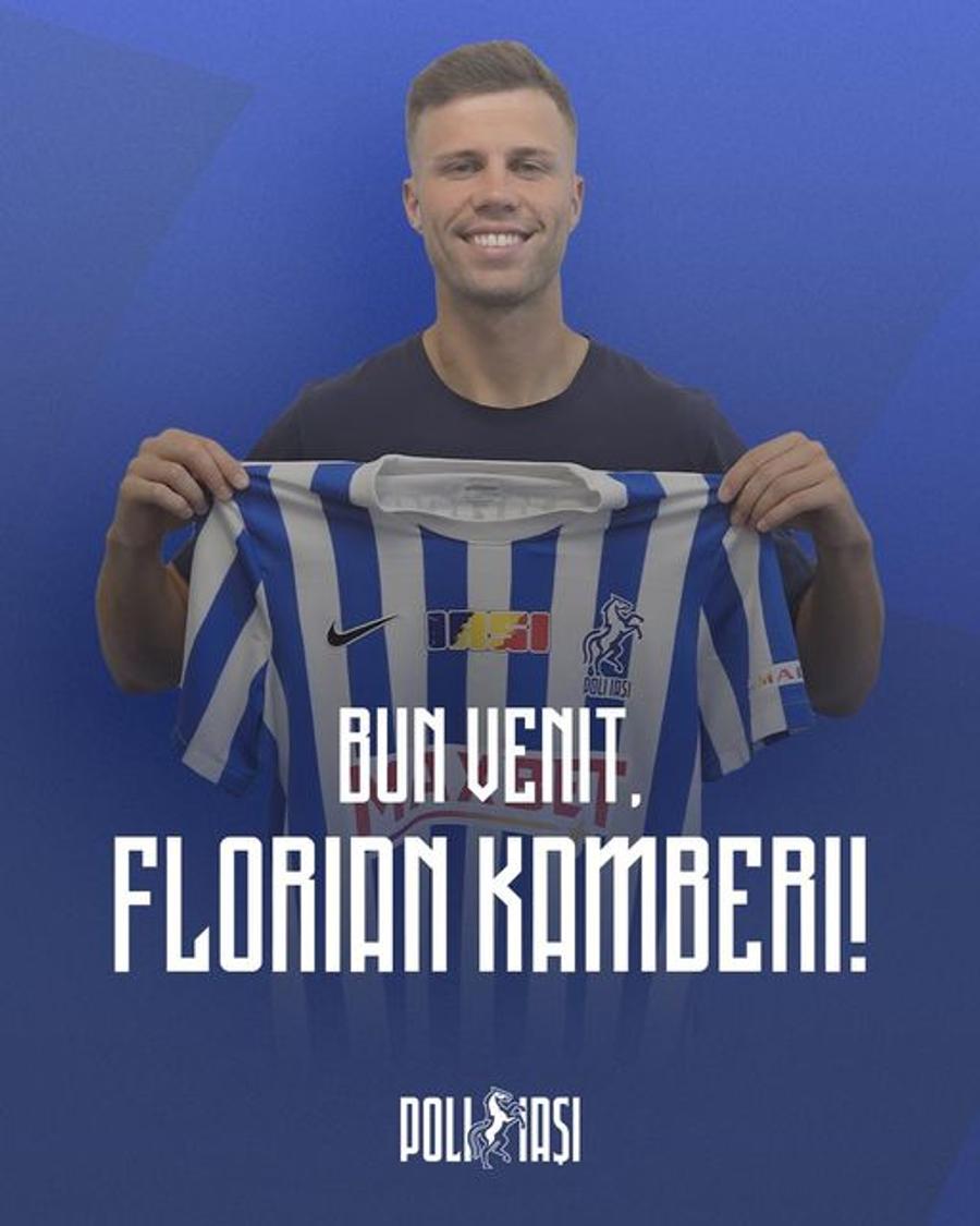 Florian Kamberi a fost prezentat oficial la Poli Iași. Sursă foto: Facebook Poli Iași a oficializat astăzi 3 noi mutări în mercato