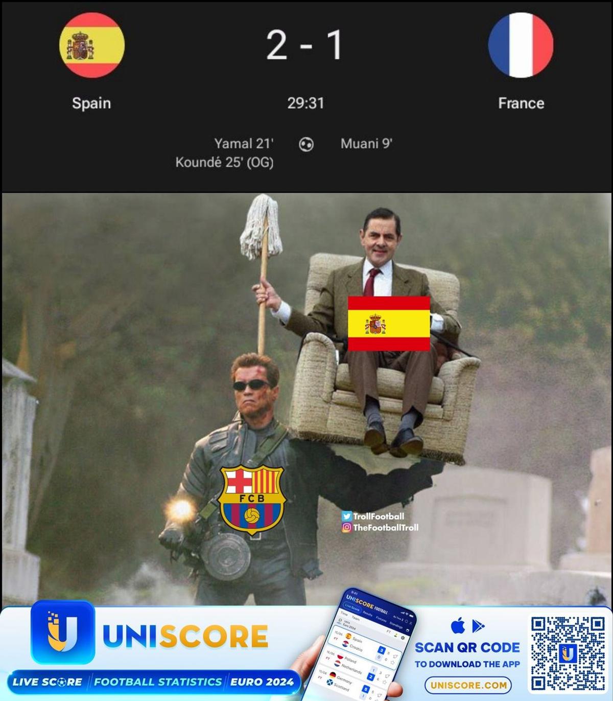 Francezii nu au scăpat de ironii după ce au fost trimiși acasă de spanioli » Cele mai tari glume apărute pe internet