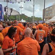 Atmosfera din fan zone-ul Olandei în timpul meciului cu Anglia, din semifinalele de la Euro 2024 / foto: Eduard Apostol