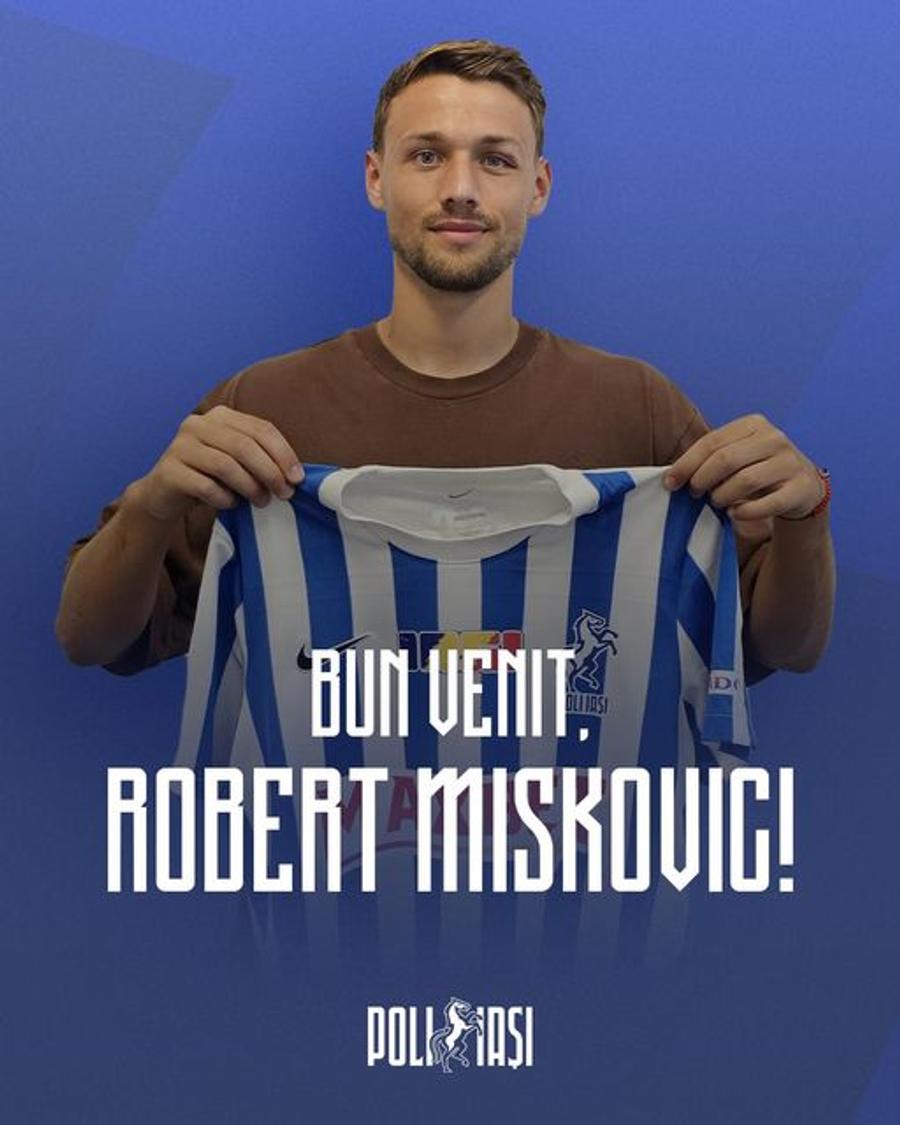 Robert Miskovic a fost prezentat oficial la Poli Iași. Sursă foto: Facebook Poli Iași a oficializat astăzi 3 noi mutări în mercato