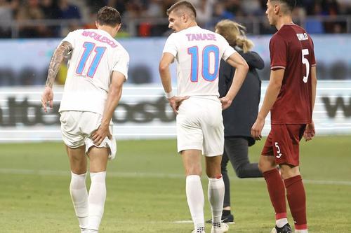 David Miculescu, accidentat în FCSB - Inter d'Escaldes // foto: Cristi Preda (GSP)