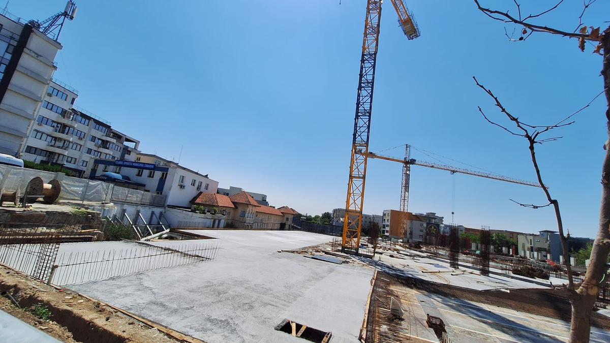 Imagini de pe șantierul velodromului interior de la Craiova, iulie 2025 // foto: GSP